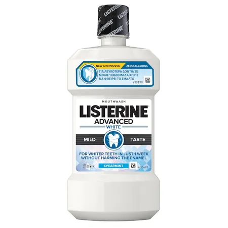 Apa de gura Listerine Advanced White Mild Taste, fara alcool, 500 ml