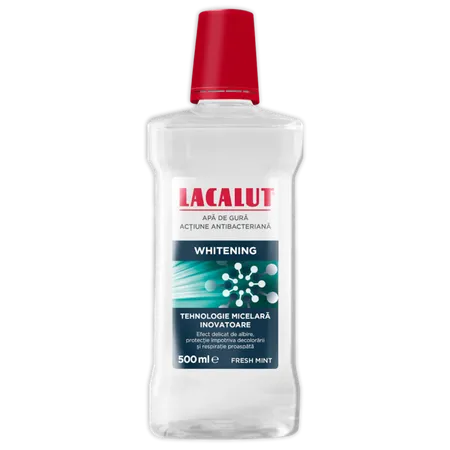 Apa de gura micelara Lacalut Whitening, 500 ml